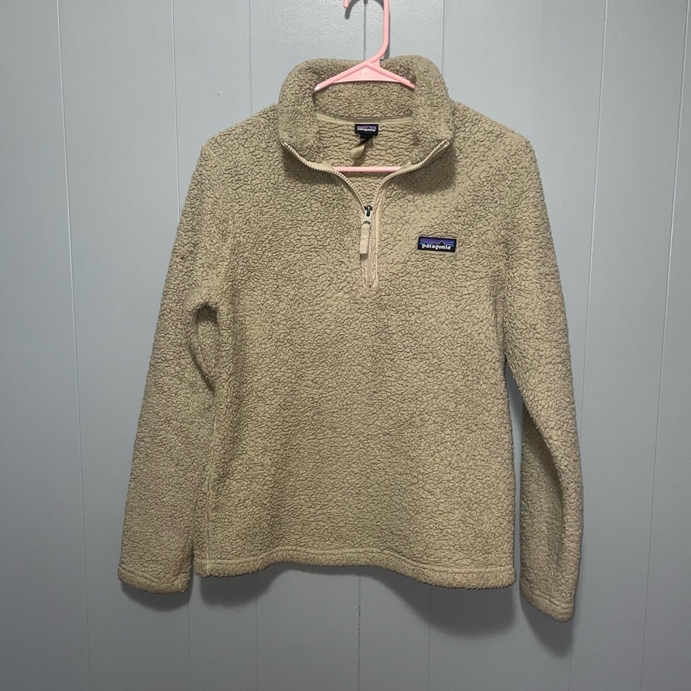 Patagonia Los Gatos El Cap Khaki 1/4 Zip Pullover Small Sherpa - Picture 2 of 7